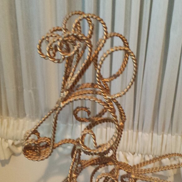 2 Gold Braided Wrought Iron Indoor Deer - Picture 9 of 16